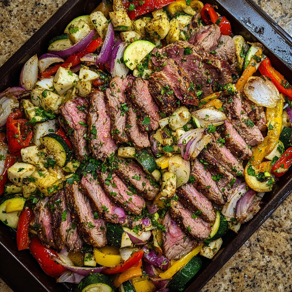 Sheet Pan Smoked Beef & Veggies