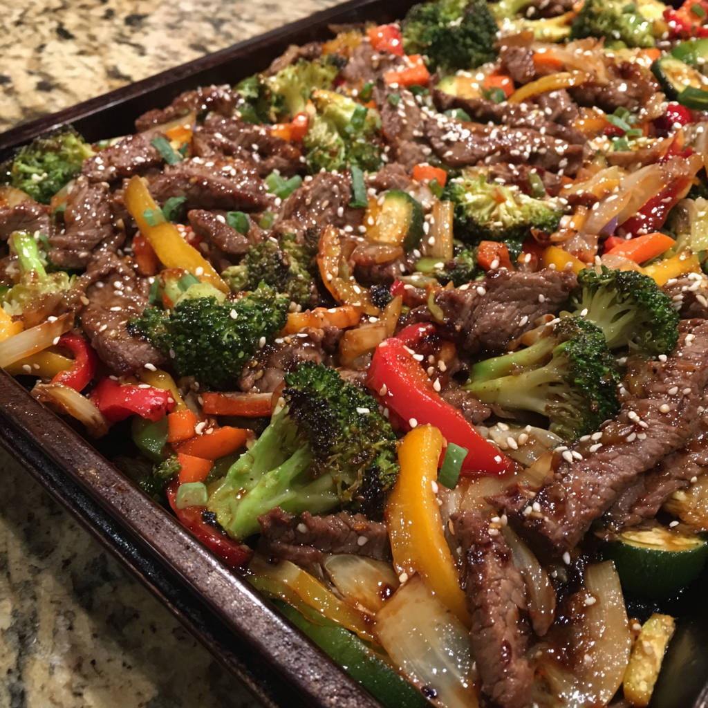 Sheet Pan Teriyaki Beef & Veggies