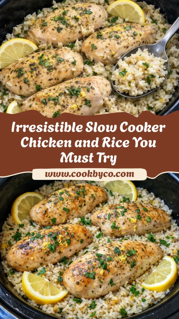 Slow Cooker Lemon Herb Chicken and Rice