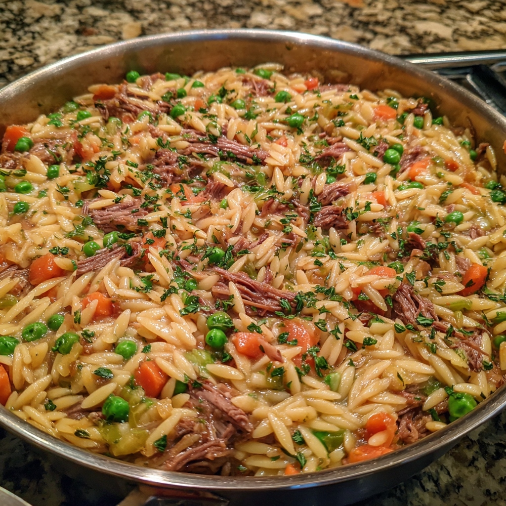 Smoked Beef Pot Pie Orzo