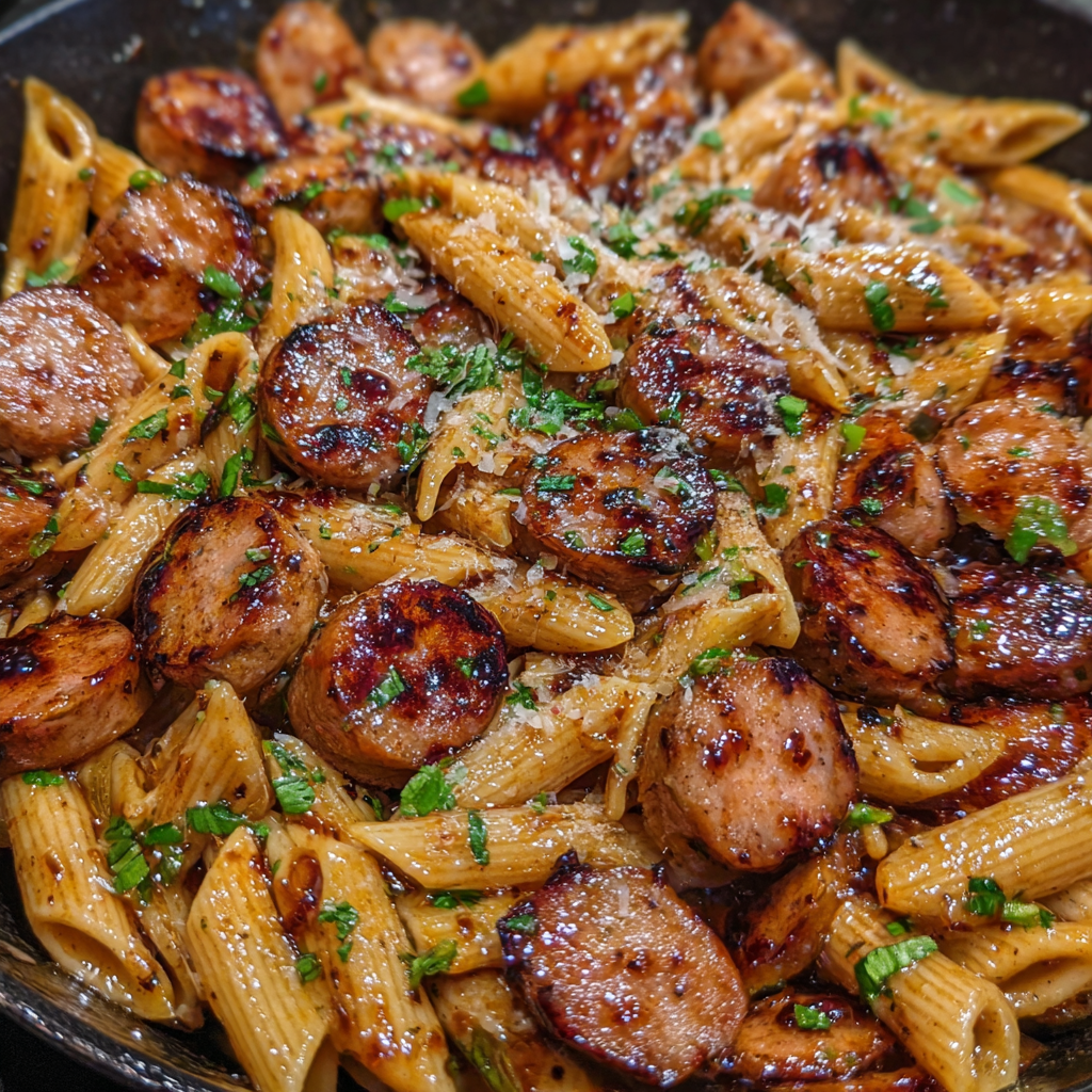Sticky honey garlic pasta