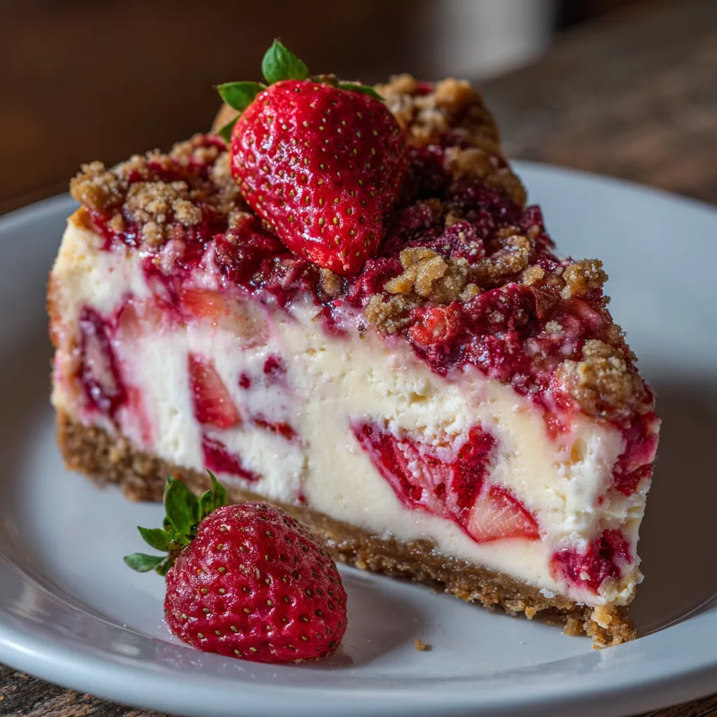 Strawberry crunch cheesecake