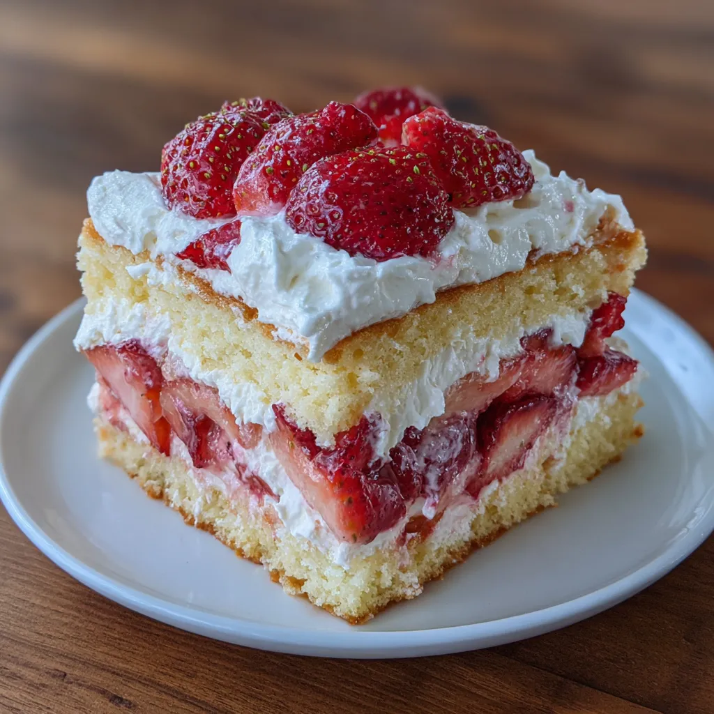 Fresh strawberry shortcake layer cake