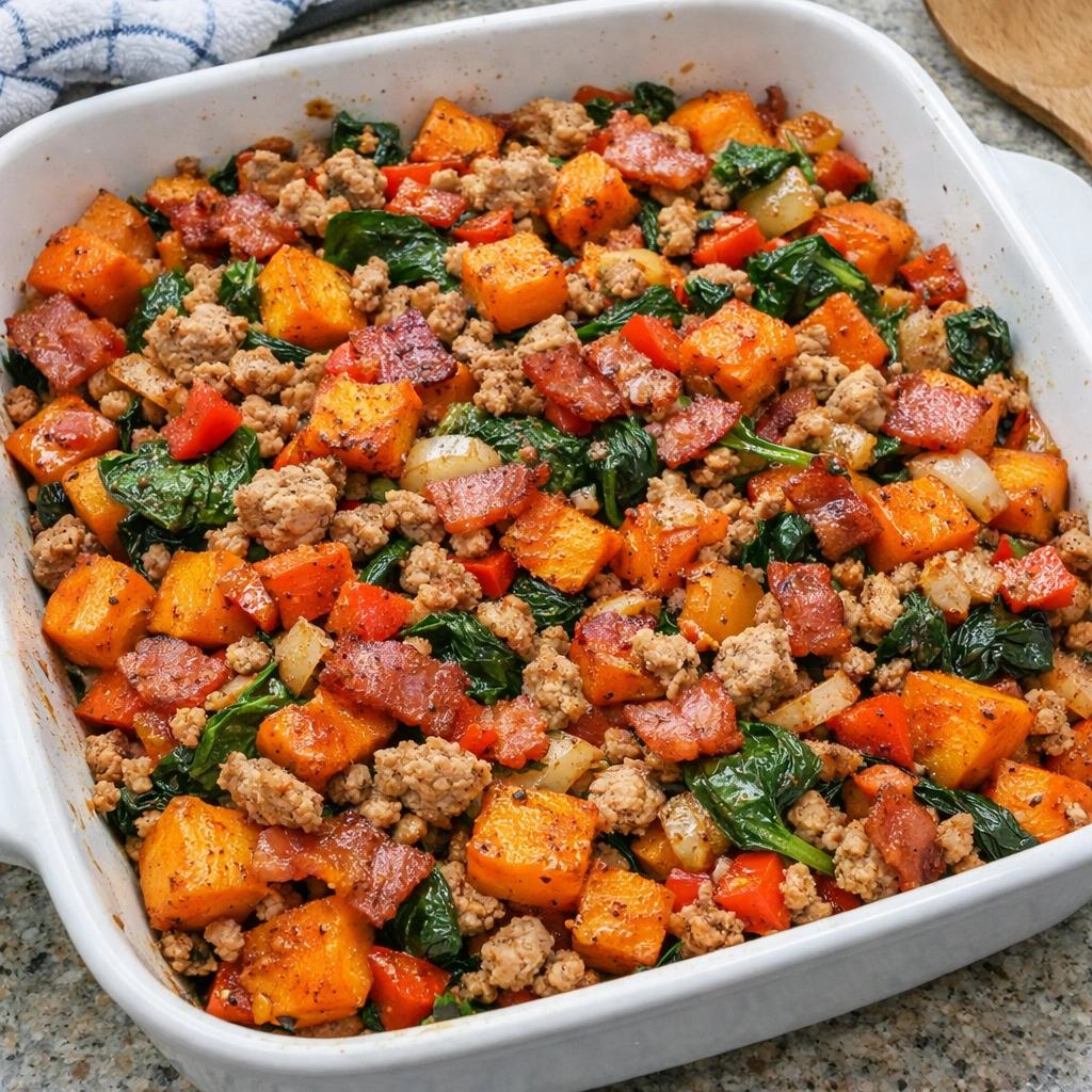 Turkey Bacon Sweet Potato Bake