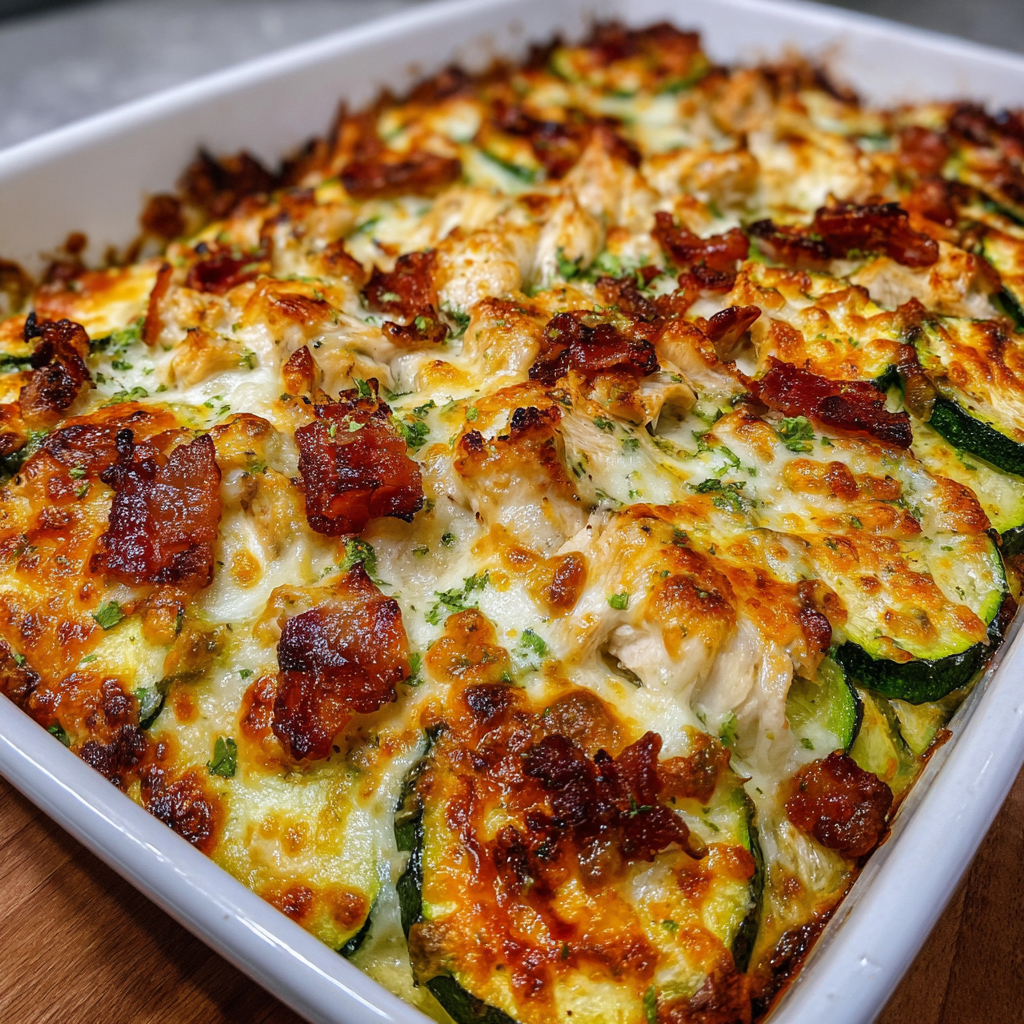 Turkey Bacon Zucchini Bake