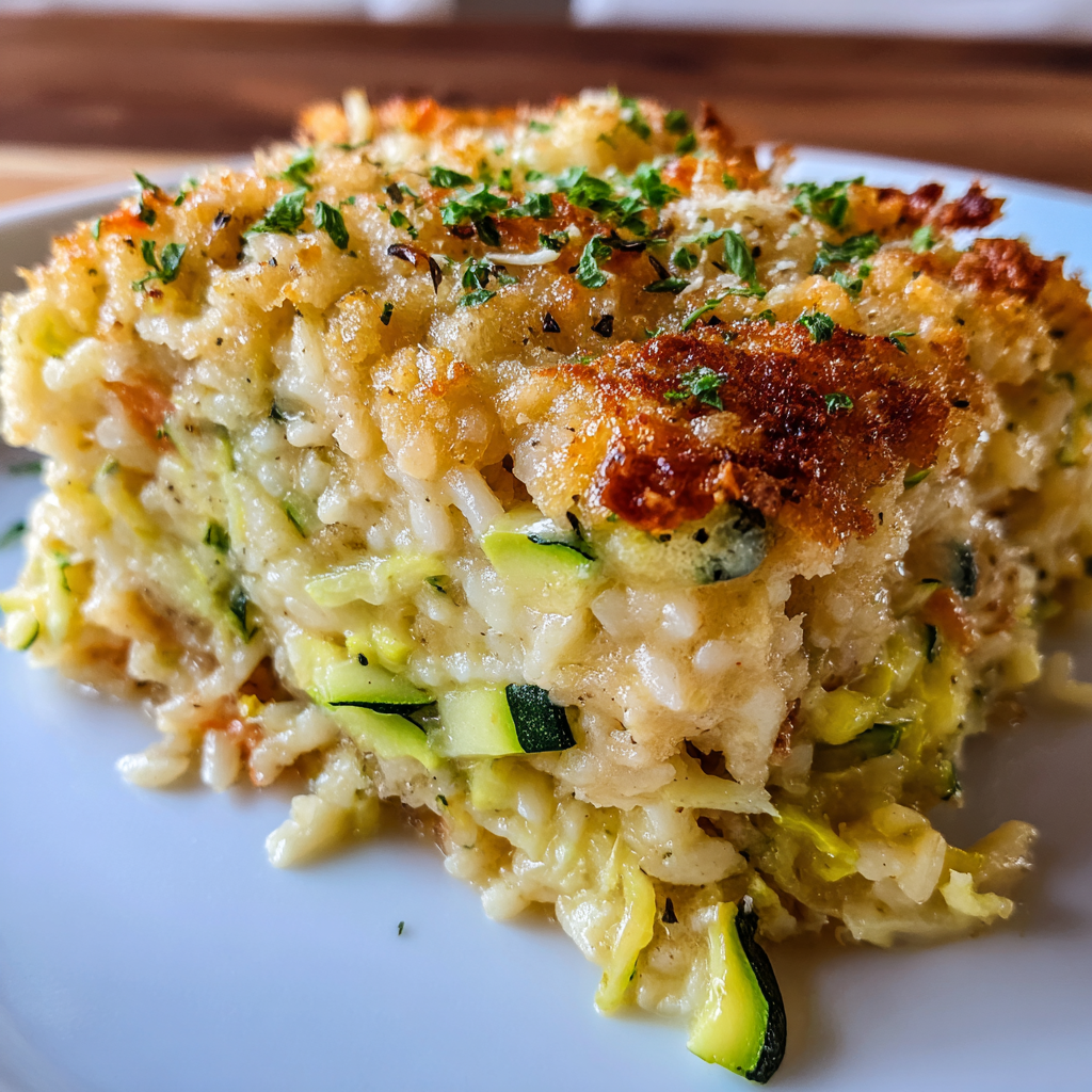 Zucchini Rice Stuffing Casserole
