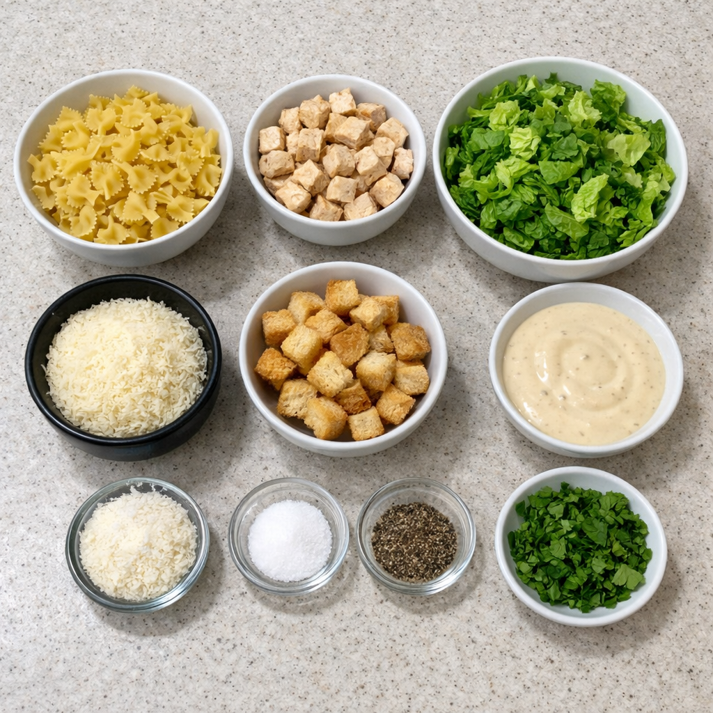 Bowtie Chicken Caesar Salad