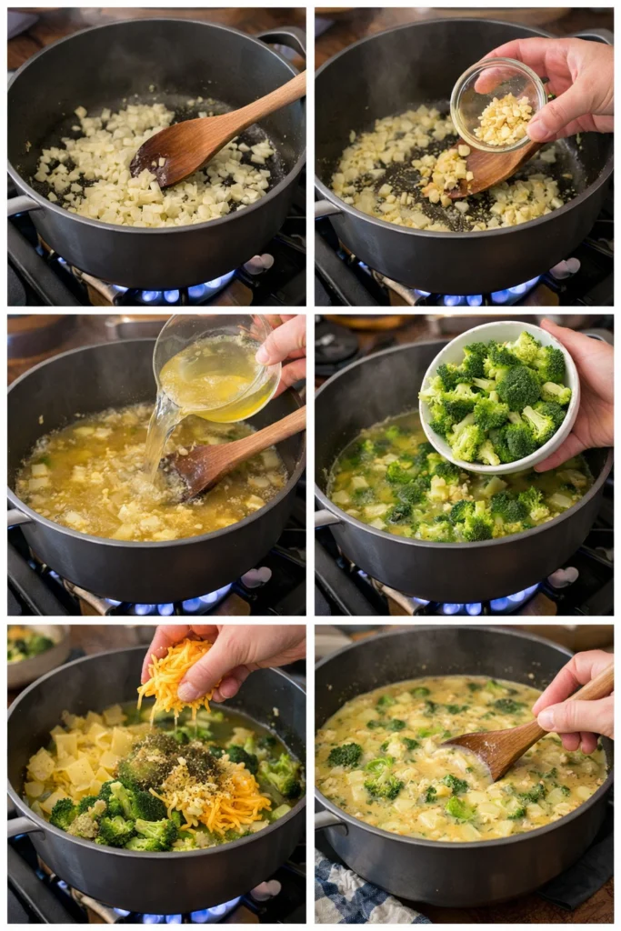 Broccoli Cheddar Lasagna Soup