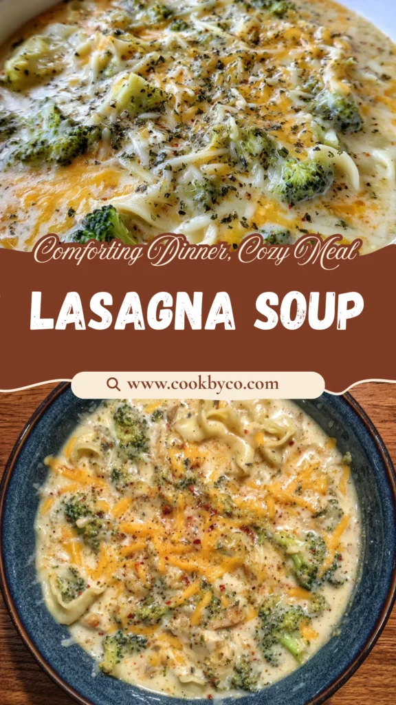 Broccoli Cheddar Lasagna Soup