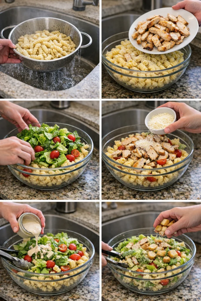 Caesar Pasta Salad with Grilled Chicken