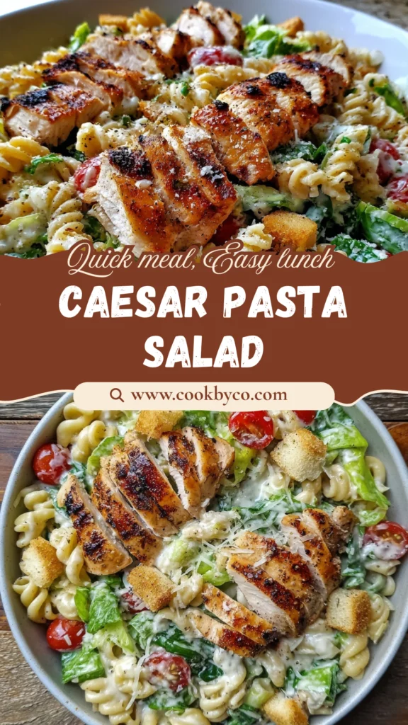 Caesar Pasta Salad with Grilled Chicken