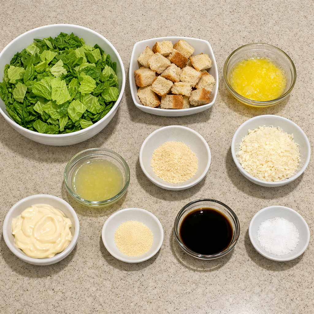 Caesar Salad with Sourdough Croutons