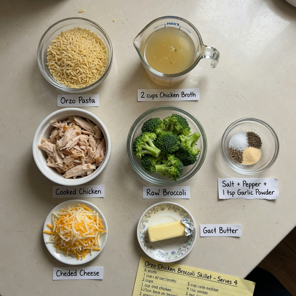 Cheesy Chicken Broccoli Orzo