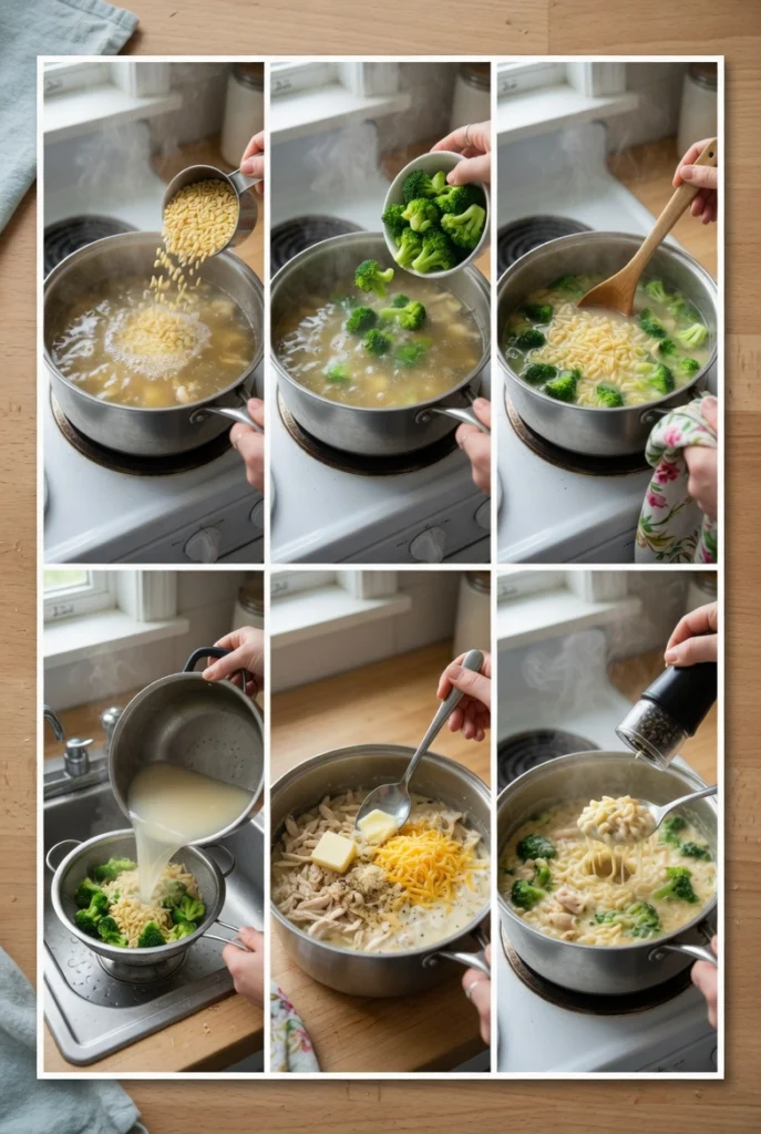Cheesy Chicken Broccoli Orzo