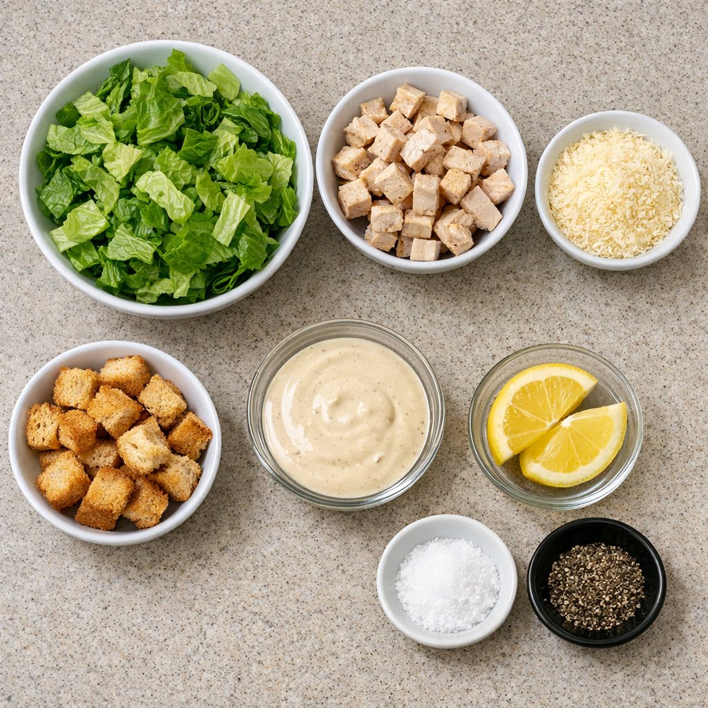 Chicken Caesar Salad with Croutons