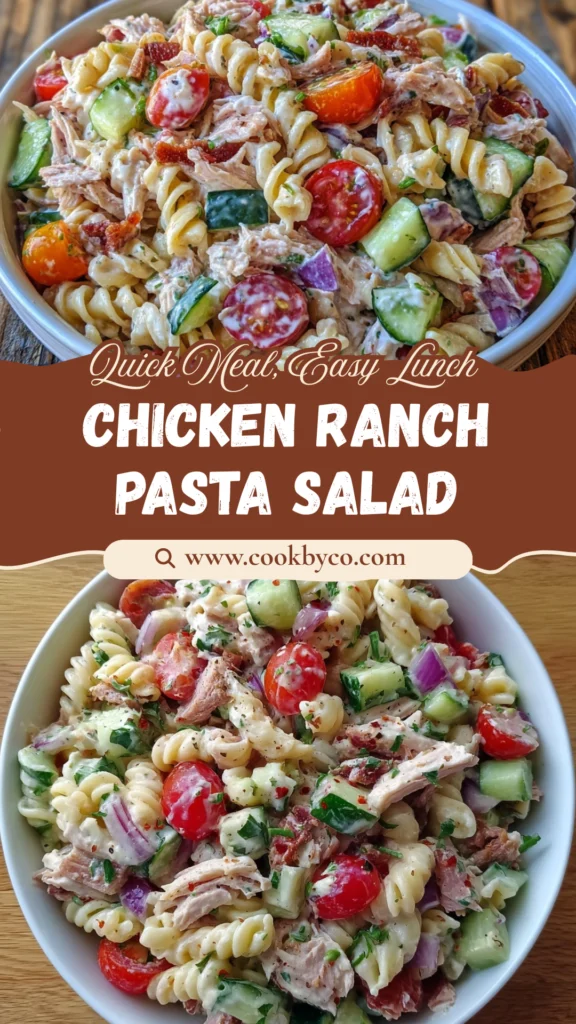 Chicken Smoked Beef Ranch Pasta Salad