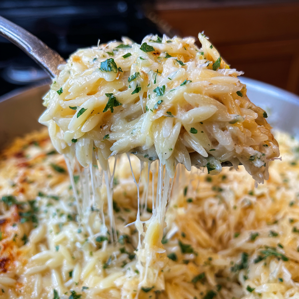 Creamy Garlic Parmesan Orzo