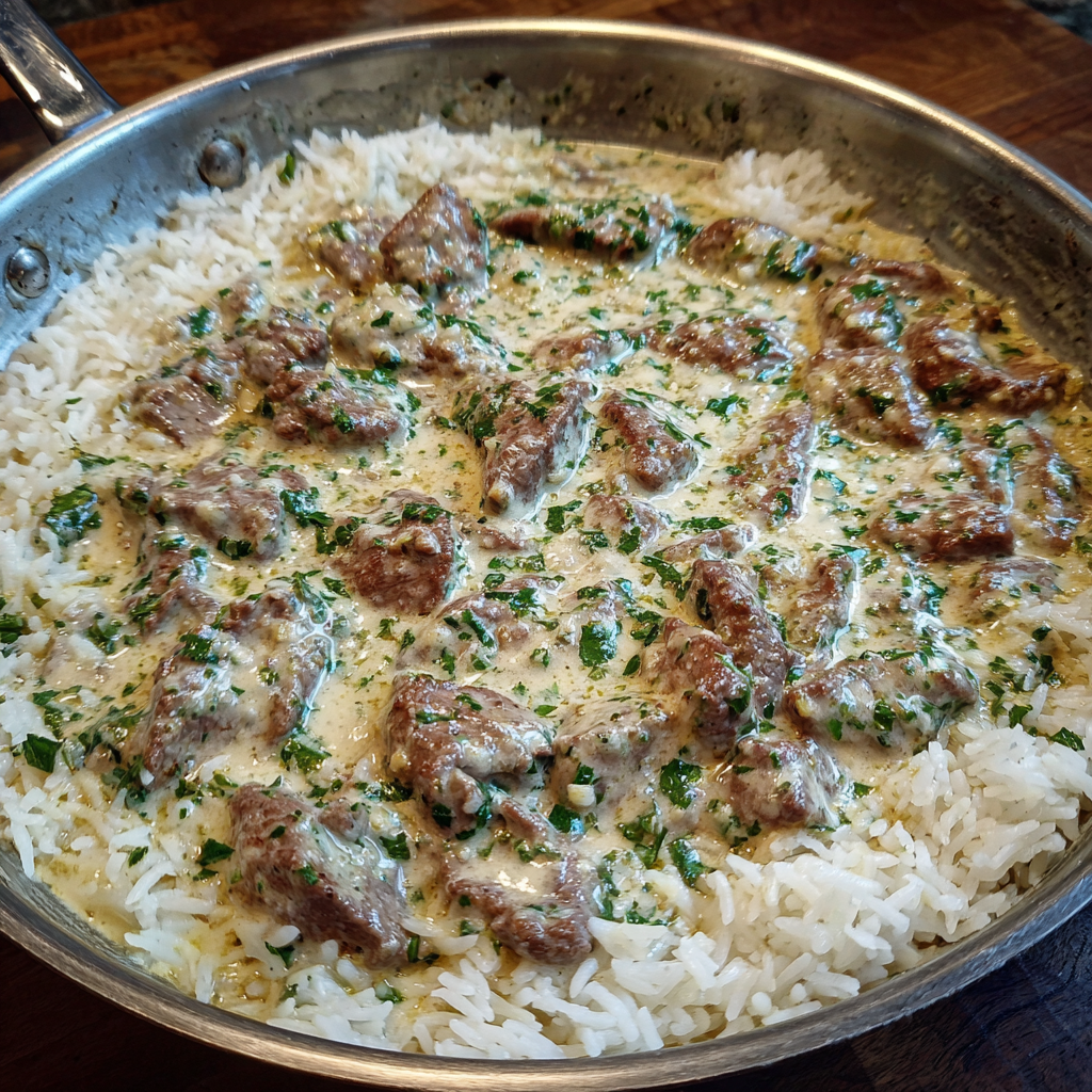 Creamy Herb Beef & Basmati Rice