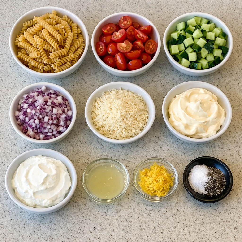 Creamy Lemon Parmesan Pasta Salad