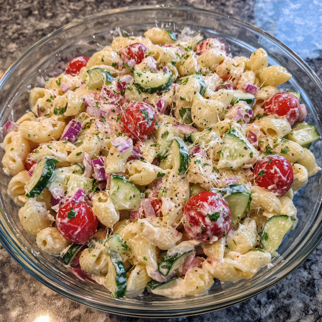 Creamy Lemon Parmesan Pasta Salad
