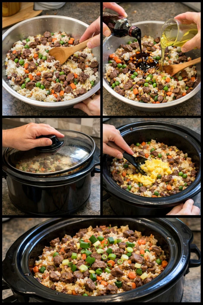 Crockpot Beef Fried Rice