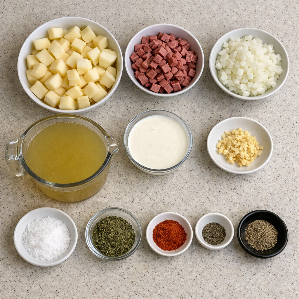 Crockpot Potato Soup with Smoked Beef