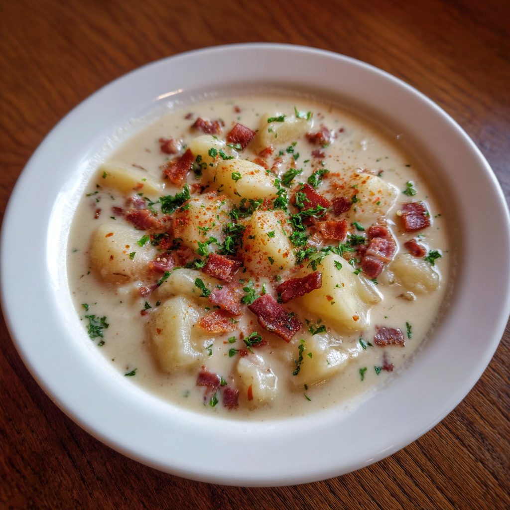 Crockpot Potato Soup with Smoked Beef