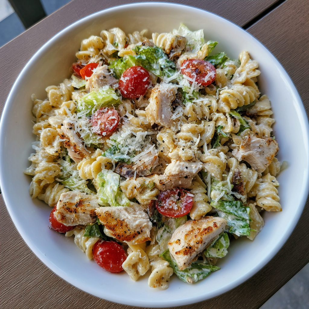 Easy Chicken Caesar Pasta Salad