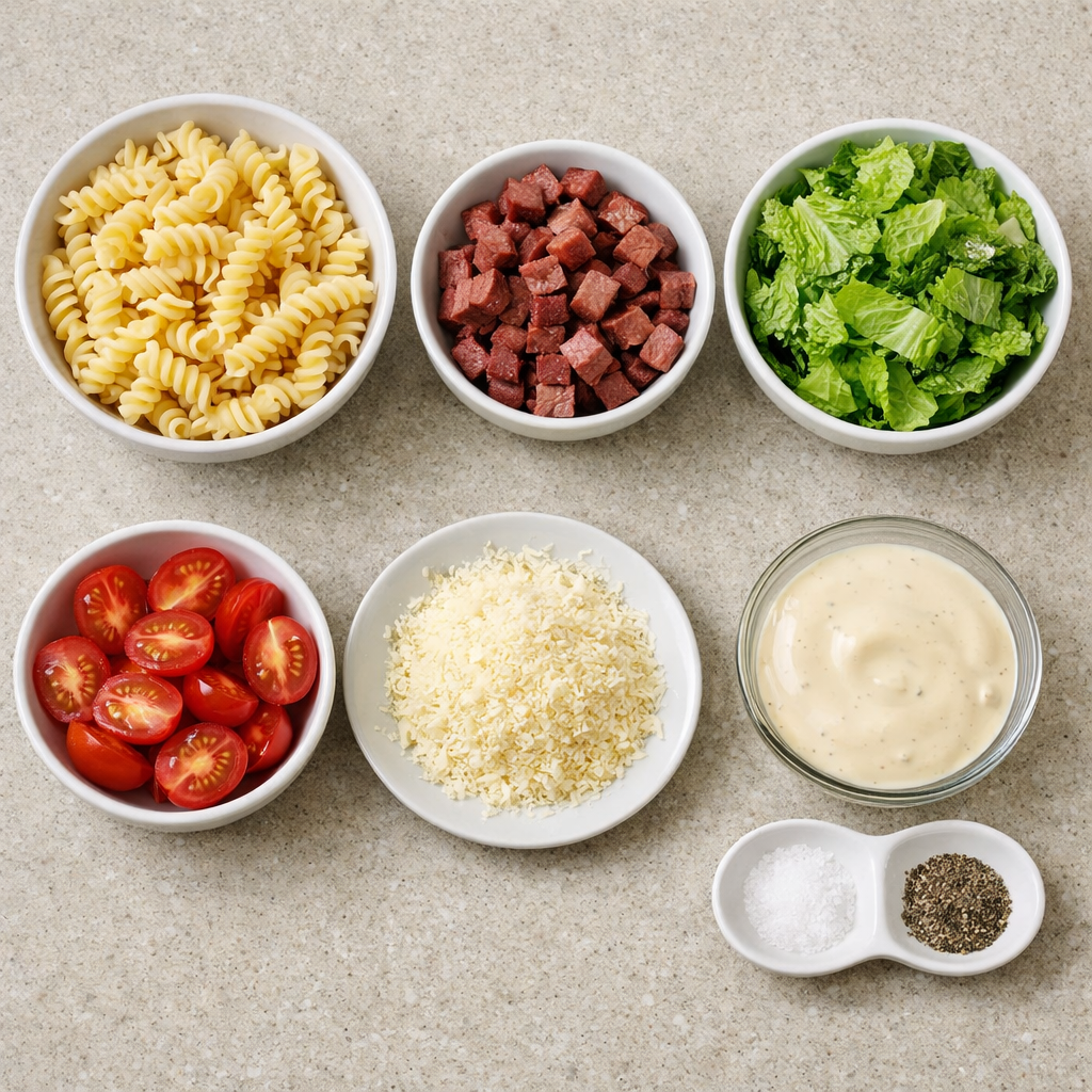 Easy Chicken Caesar Pasta Salad