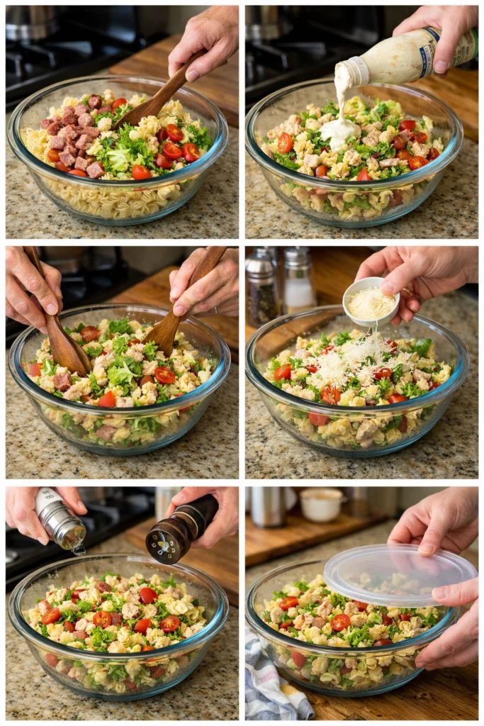 Easy Chicken Caesar Pasta Salad