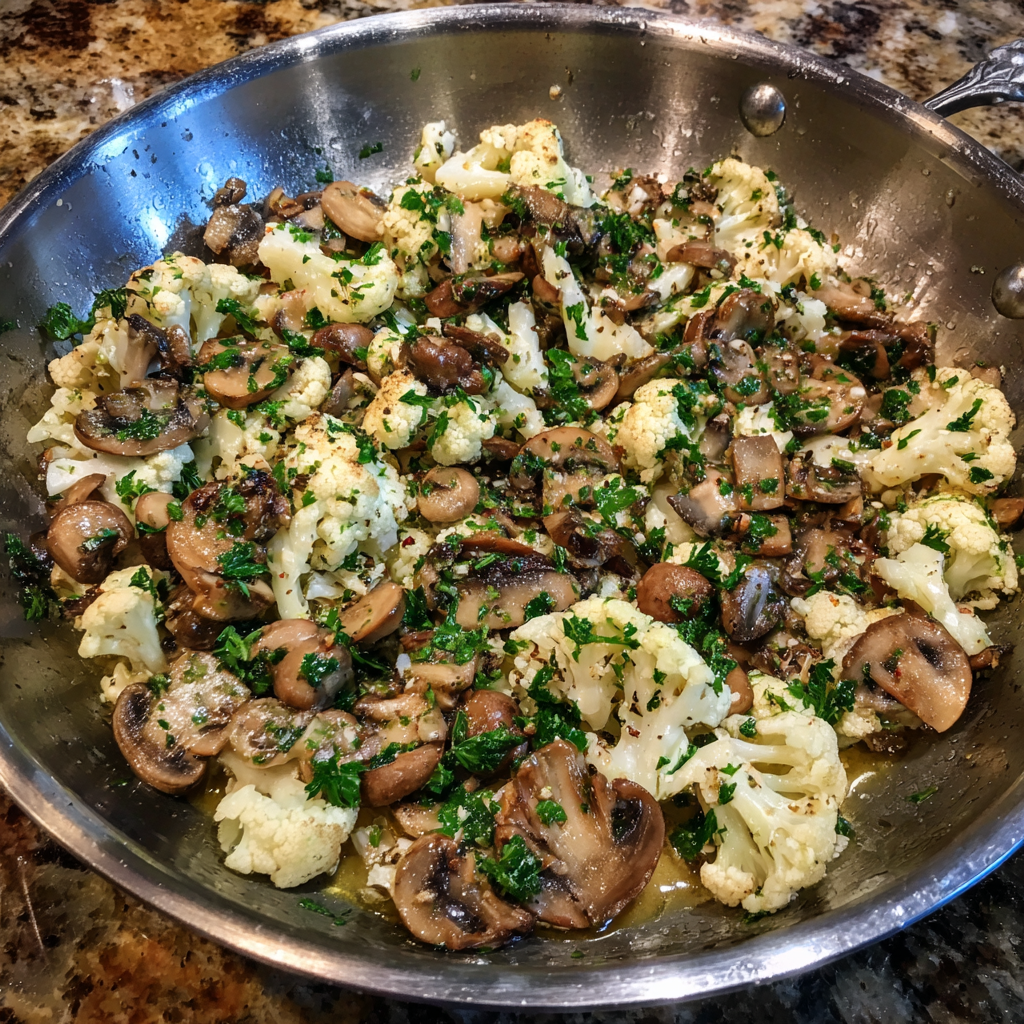 Garlic Mushroom Cauliflower Skillet