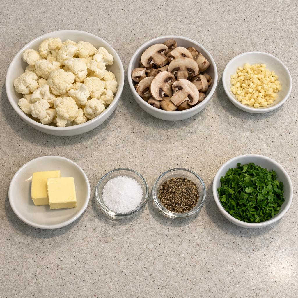 Garlic Mushroom Cauliflower Skillet