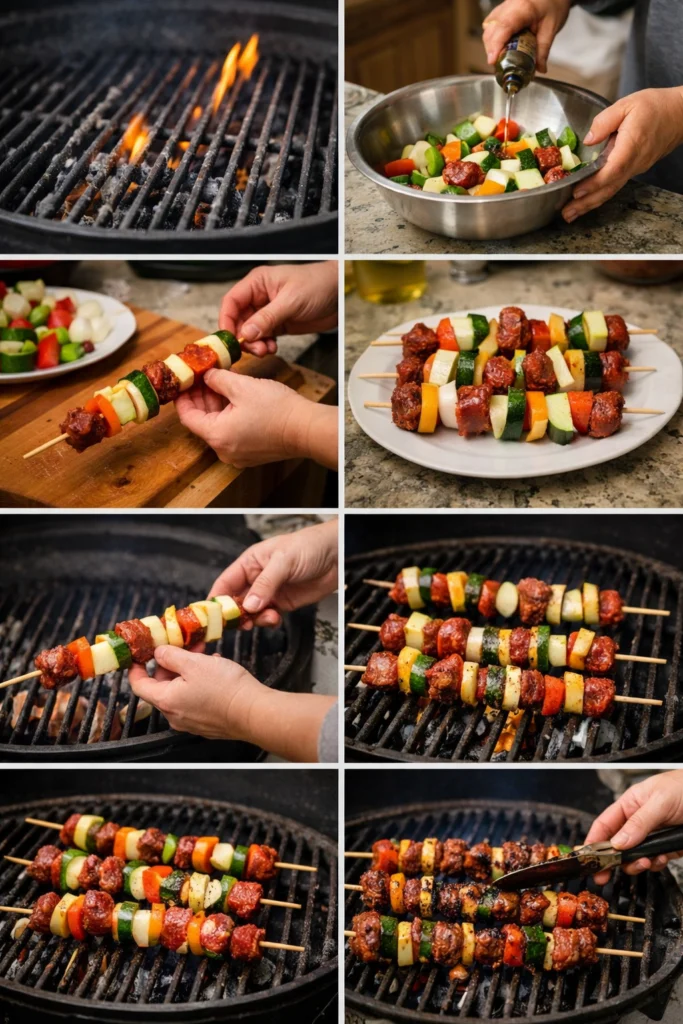 Grilled Beef Chorizo Skewers