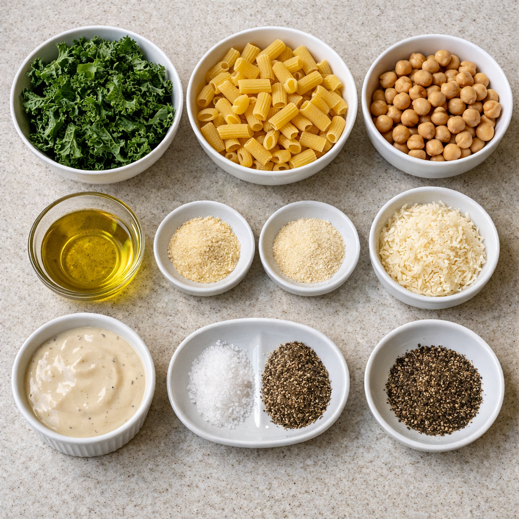 Kale Caesar Pasta Salad