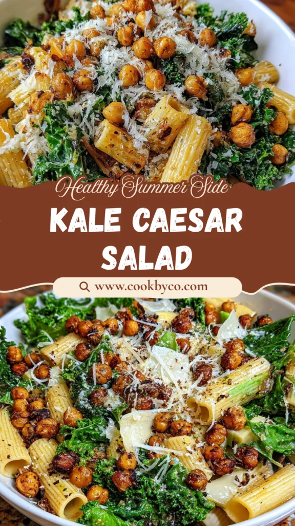 Kale Caesar Pasta Salad