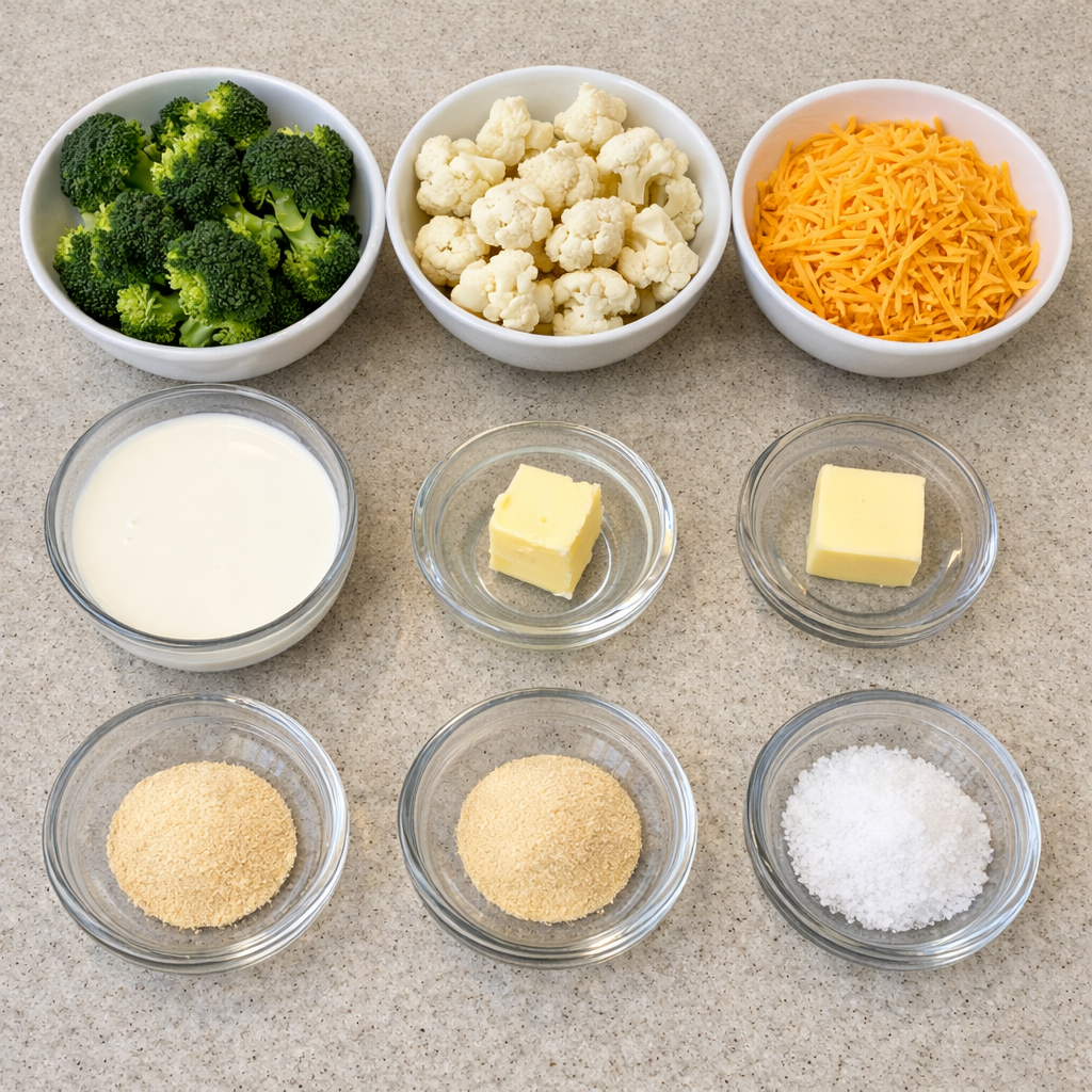 Keto Broccoli & Cauliflower Au Gratin