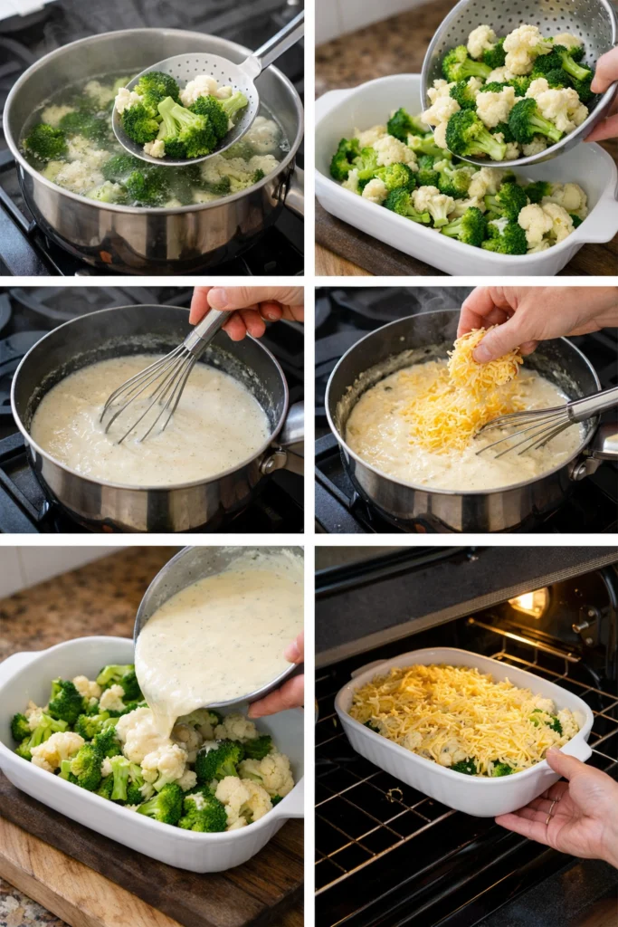 Keto Broccoli & Cauliflower Au Gratin