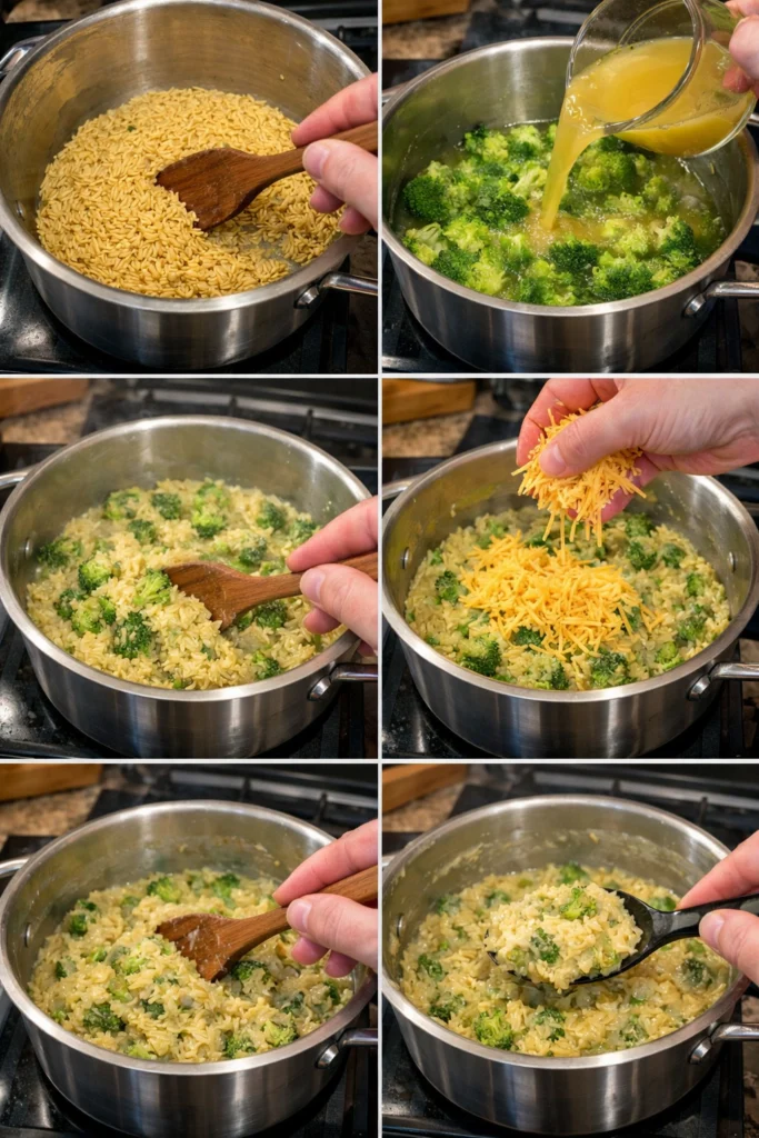 One-Pot Broccoli Cheese Orzo