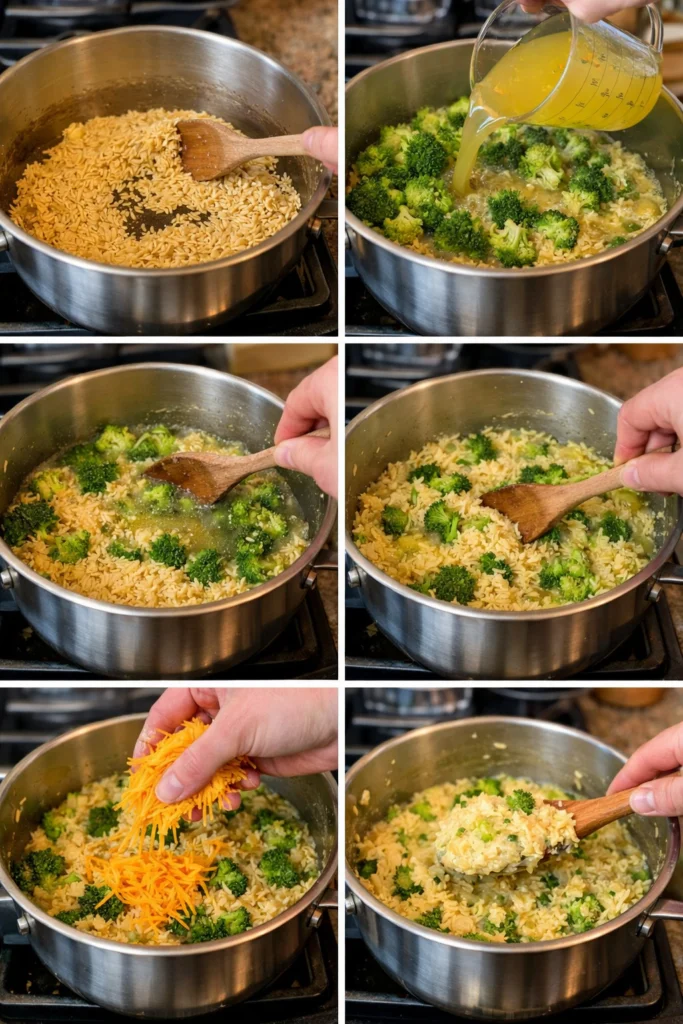 One Pot Broccoli Cheese Orzo