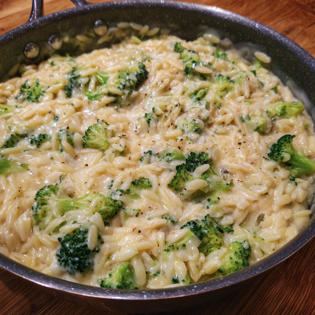 One Pot Broccoli Cheese Orzo