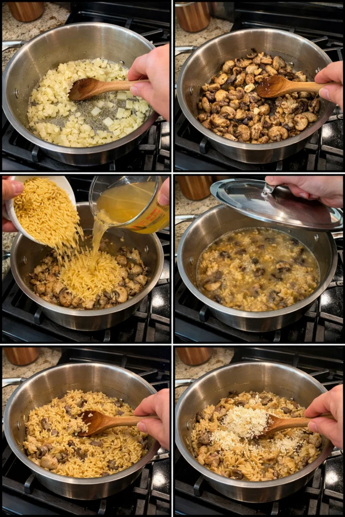 One-Pot Creamy Mushroom Orzo