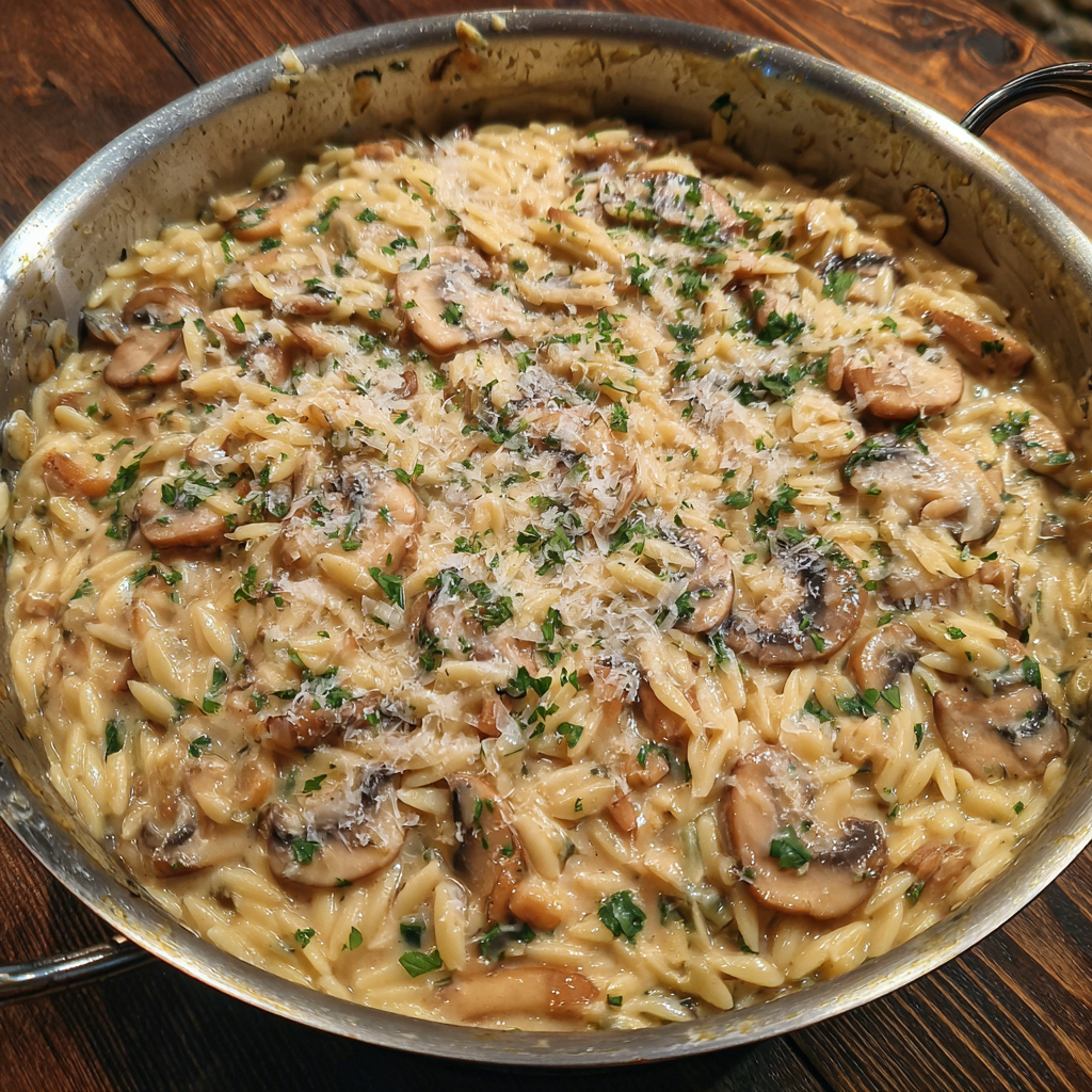 One-Pot Creamy Mushroom Orzo