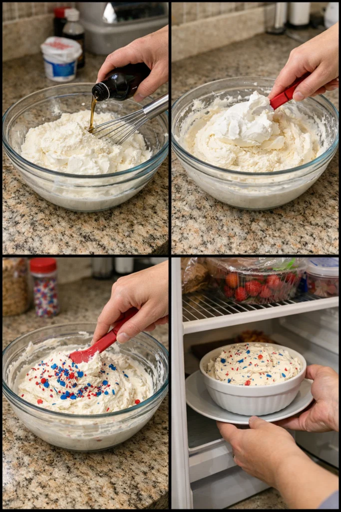 Patriotic Cake Batter Dip