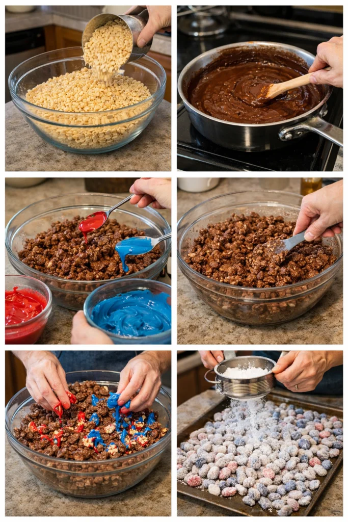 Patriotic Muddy Buddies