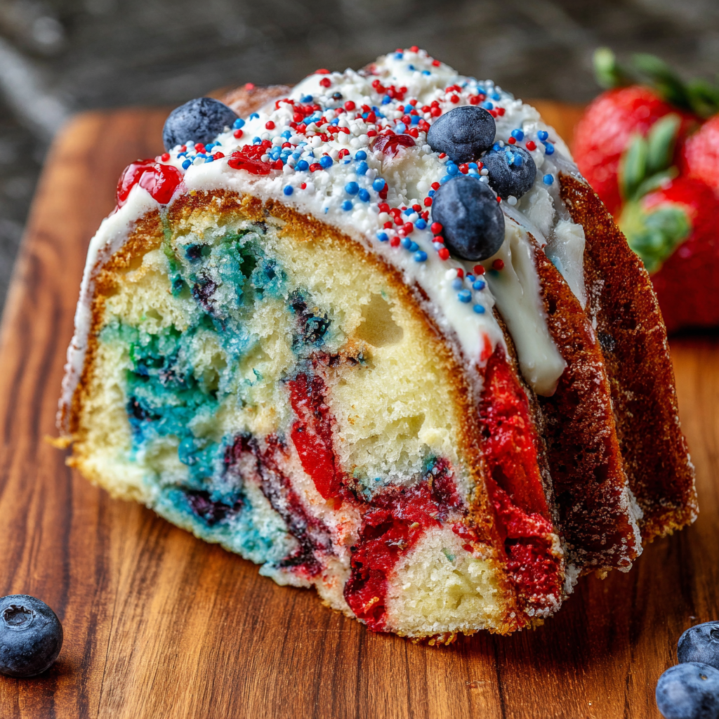 Red, White and Blue Bundt Cake
