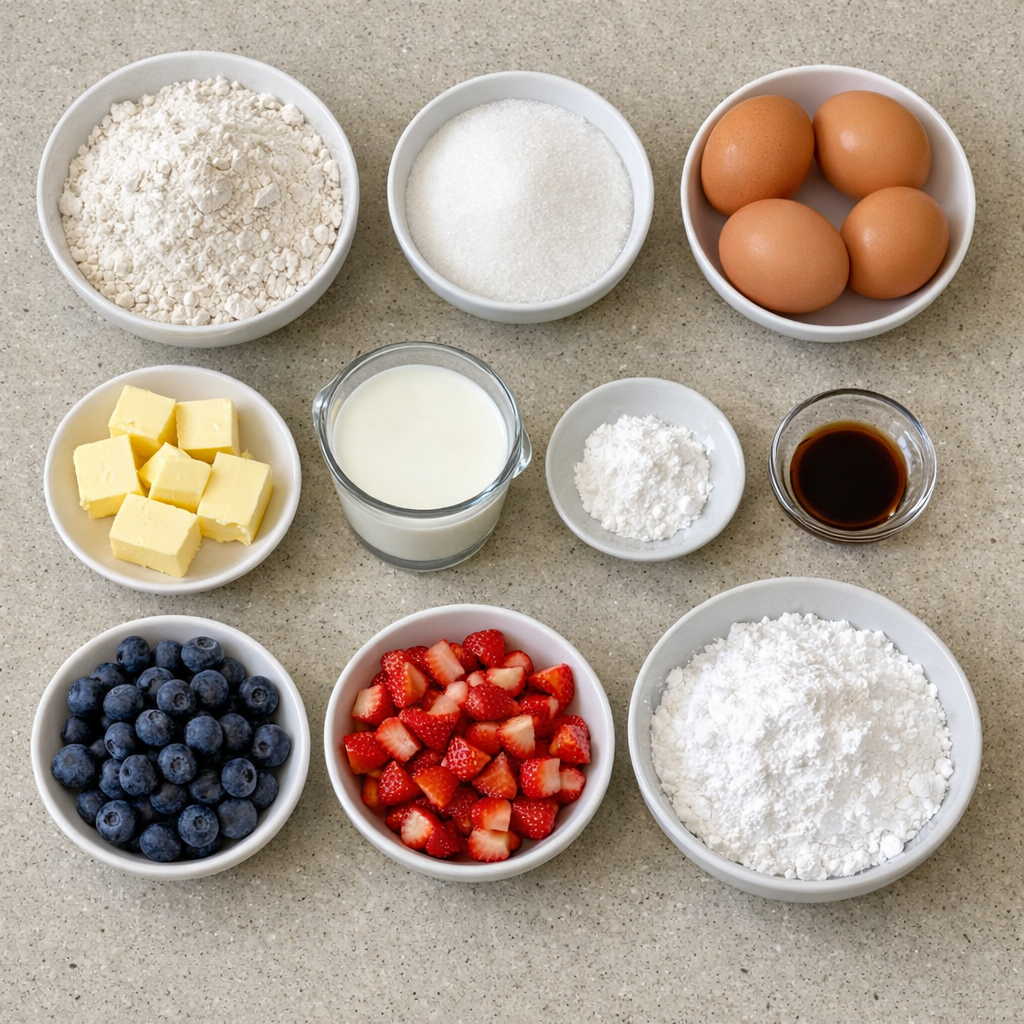 Red, White and Blue Bundt Cake