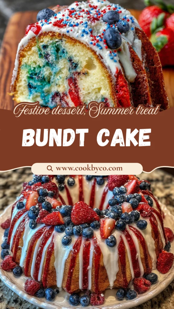Red, White and Blue Bundt Cake