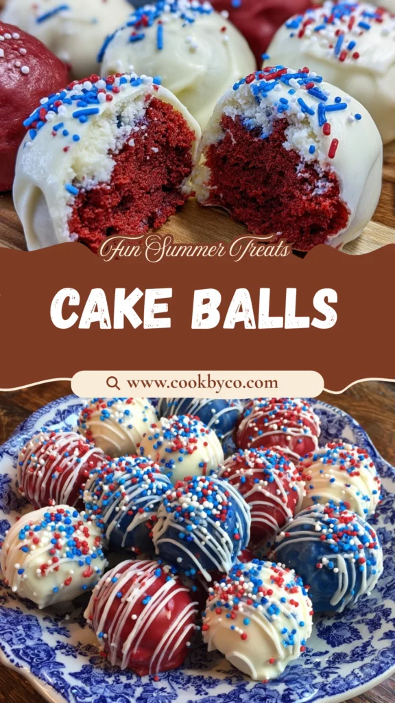 Red, White, and Blue Cake Balls