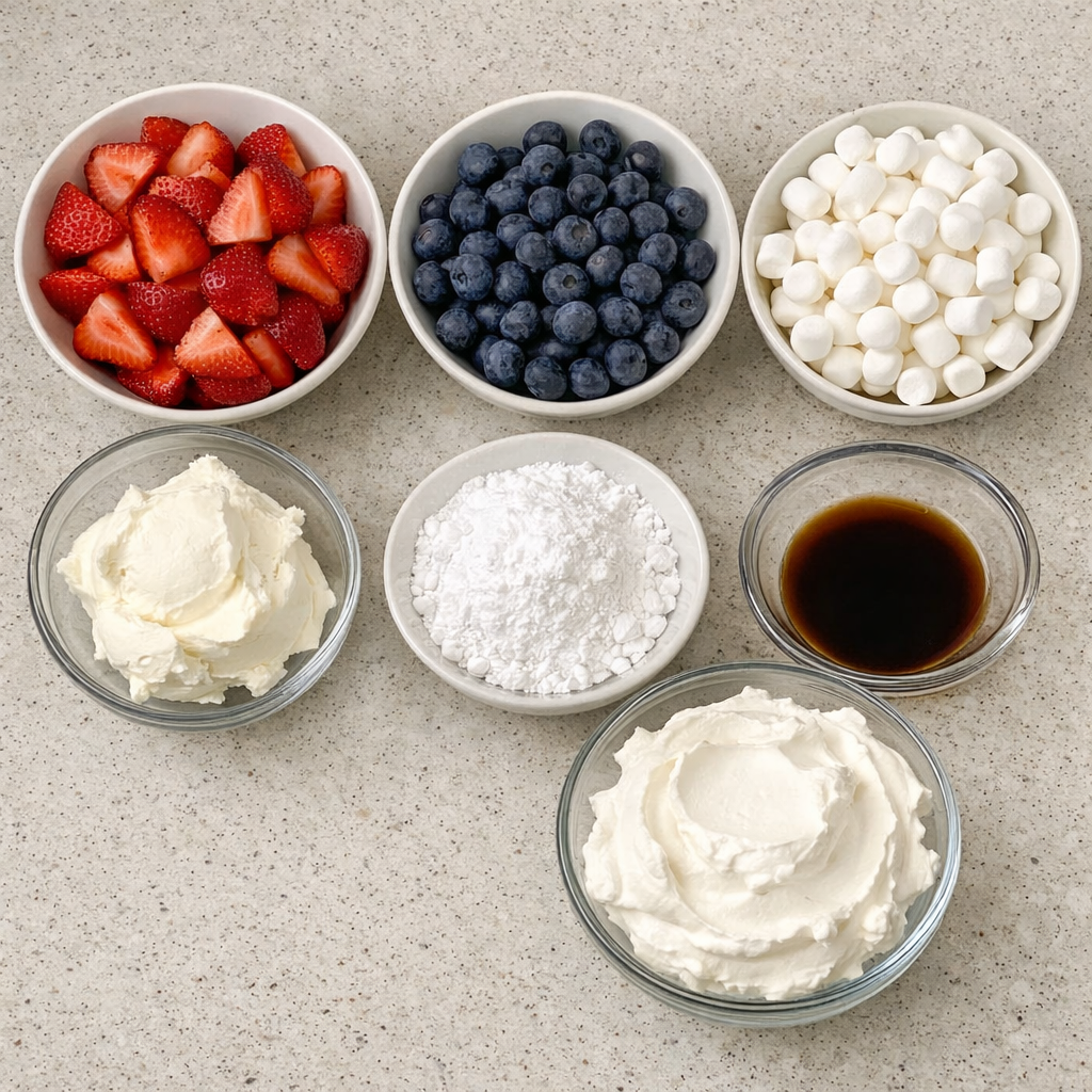 Red White and Blue Cheesecake Salad