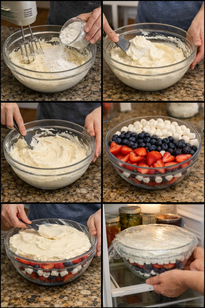 Red White and Blue Cheesecake Salad